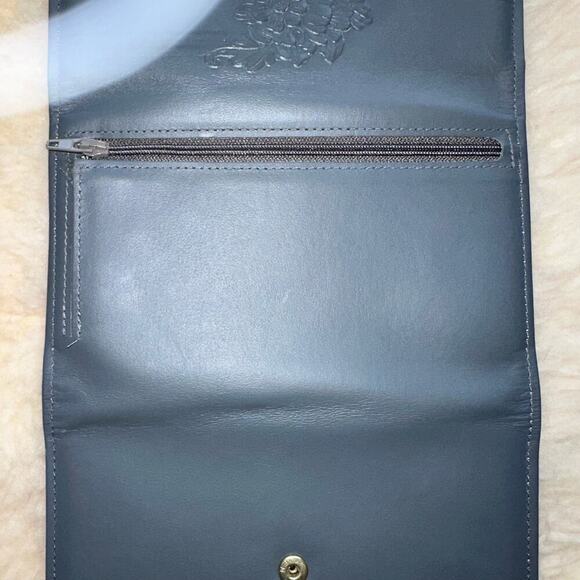 NOS Heritage Leathers Thin Clutch Tri Fold Snap Close Leather Wallet Made In USA - Picture 10 of 11